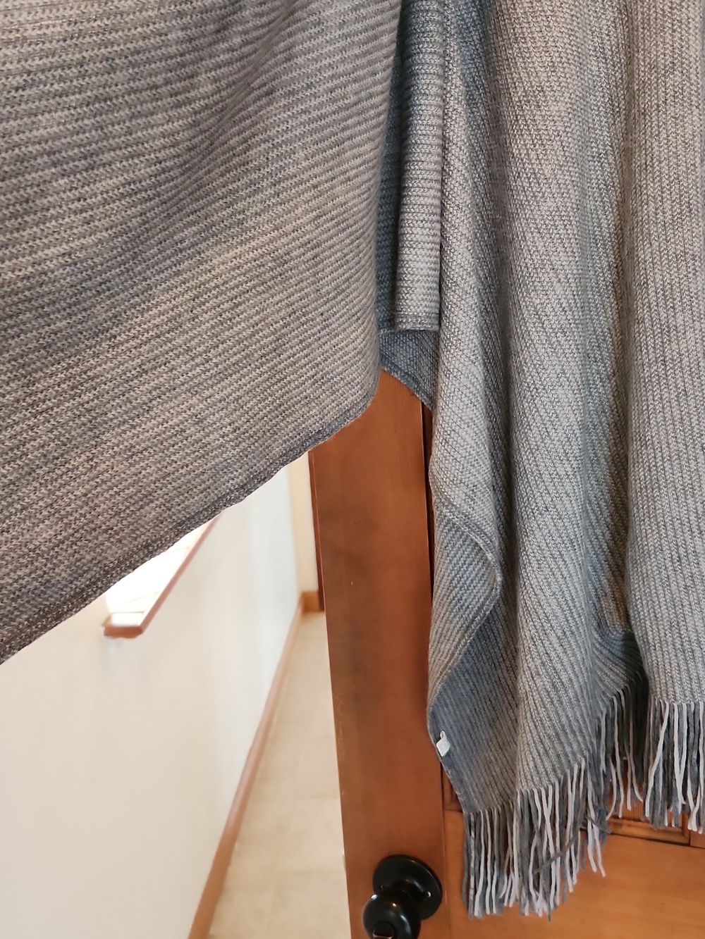 Fringe Shawl Open Front Sweater With Pockets - Picture 2 of 4
